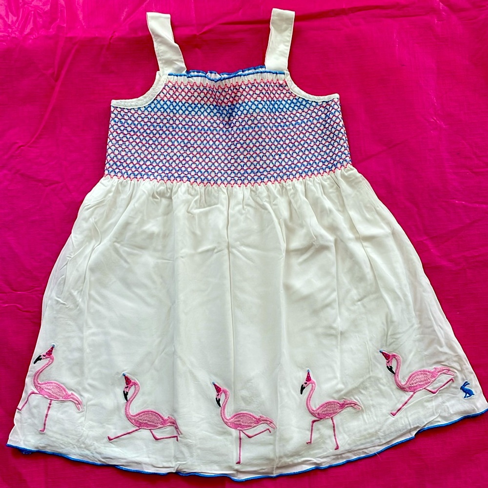 Joules girls flamingo dress size 5